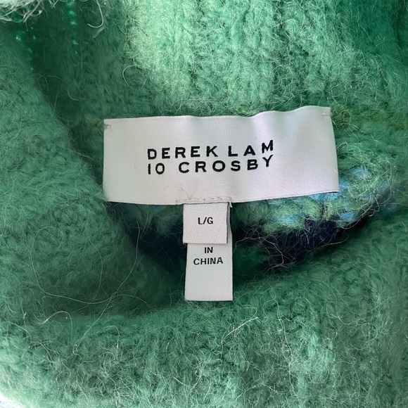 Derek Lam 10 Crosby Diagonal Grammer Fair Isle Turtleneck Sweater Size: Large - Picture 10 of 12